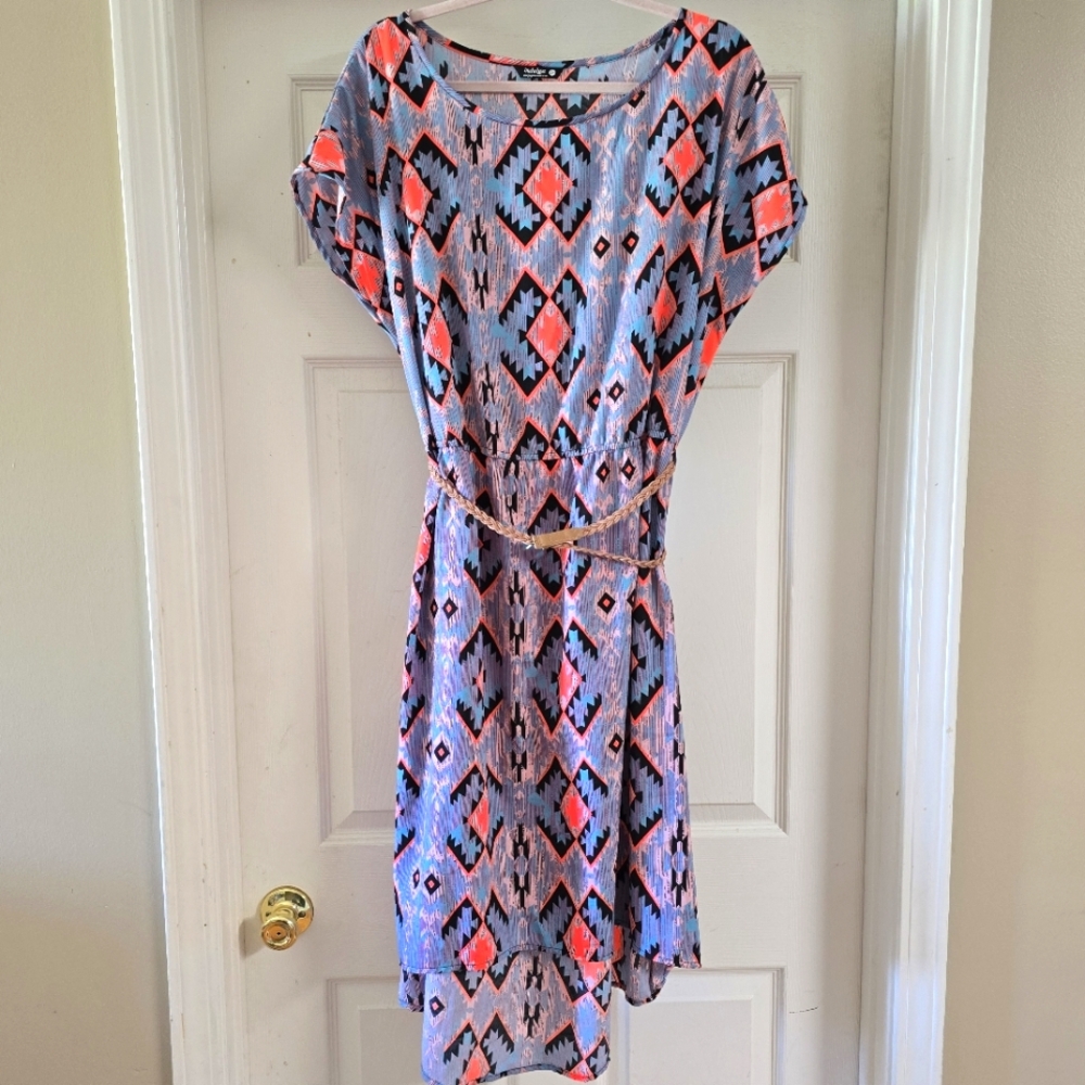 2x Aztec Print High-low Dress